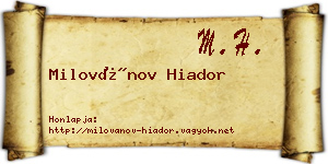 Milovánov Hiador névjegykártya